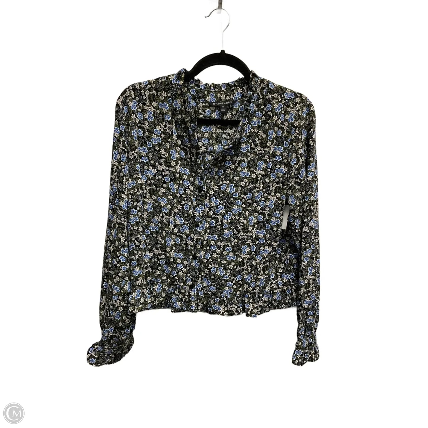 Blouse Long Sleeve By 41 Hawthorn In Floral Print, Size: M
