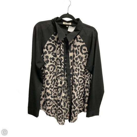 Blouse Long Sleeve By Umgee In Leopard Print, Size: 1x