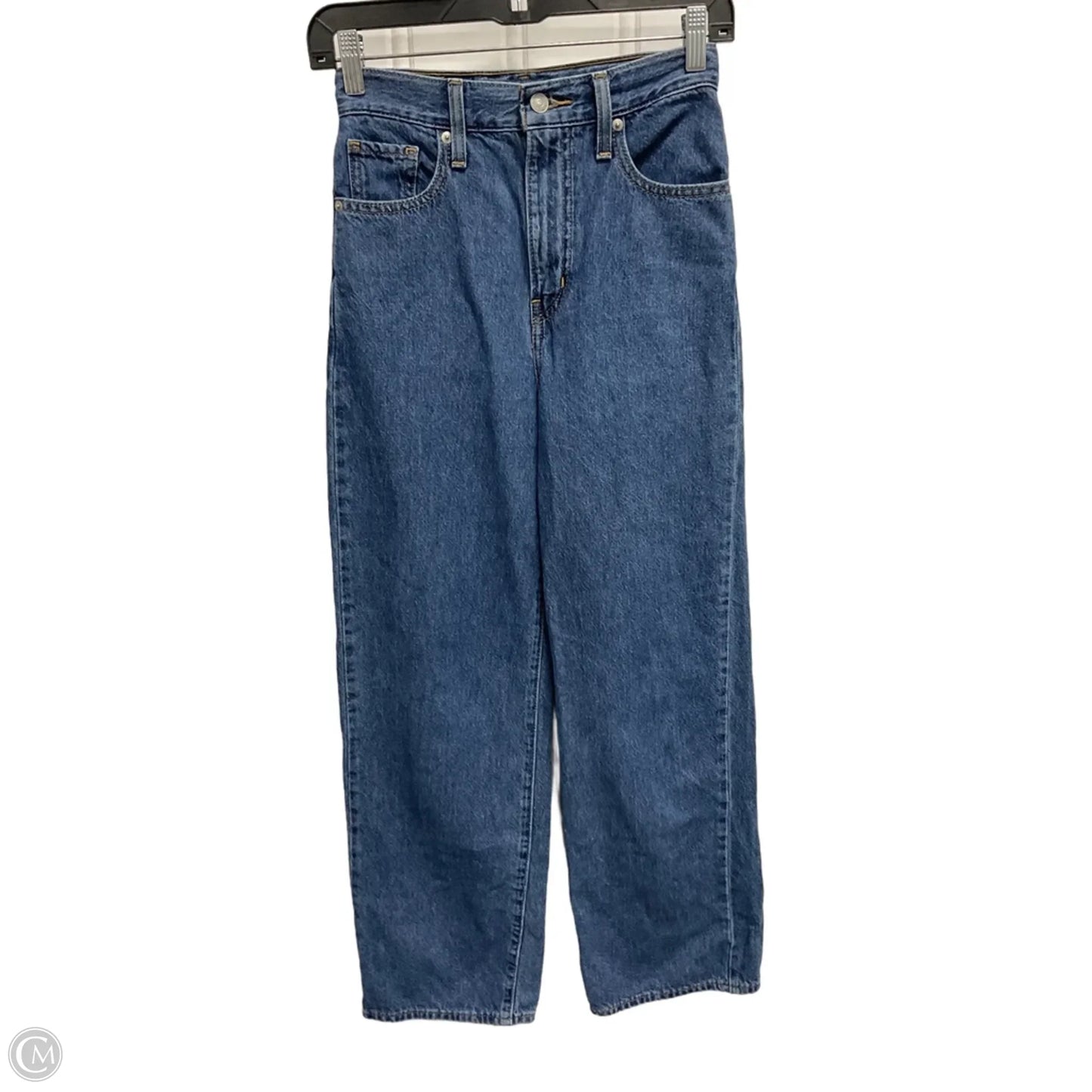 Jeans Wide Leg By Levis In Blue Denim, Size: 0p