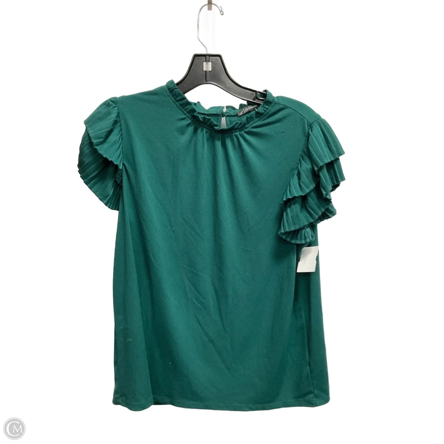 Blouse Short Sleeve By Adrianna Papell In Green
