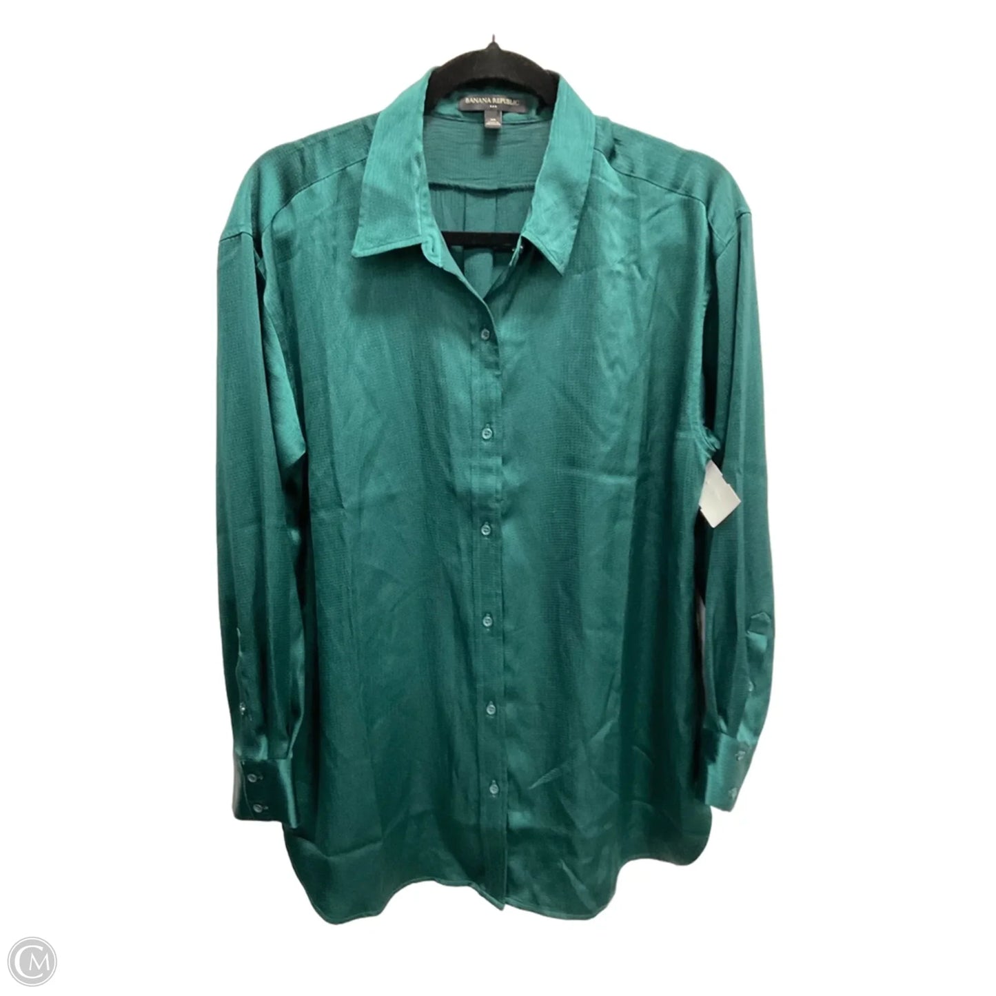 Blouse Long Sleeve By Banana Republic In Green, Size: L
