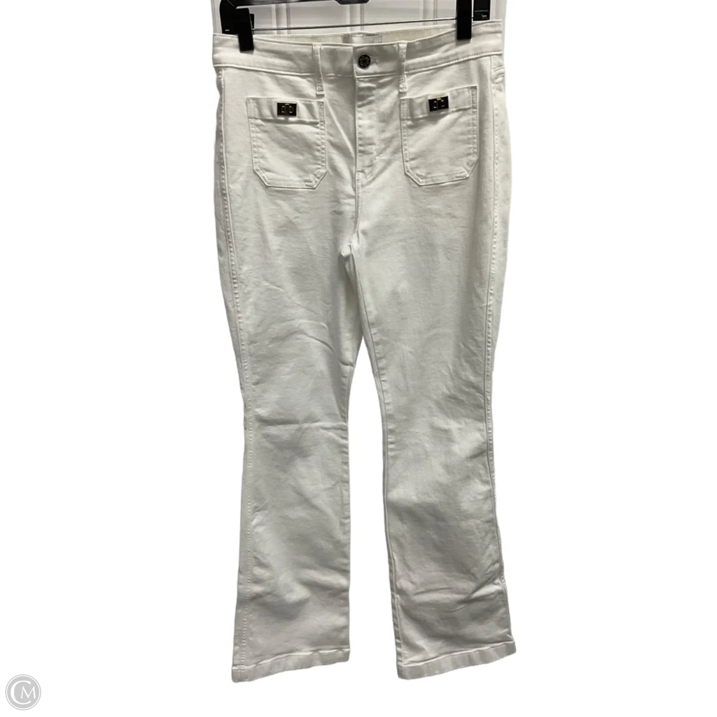 Jeans Flared By White House Black Market In White Denim, Size: 6