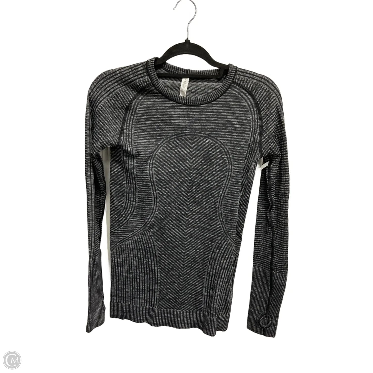 Athletic Top Long Sleeve Crewneck By Lululemon In Grey, Size: S