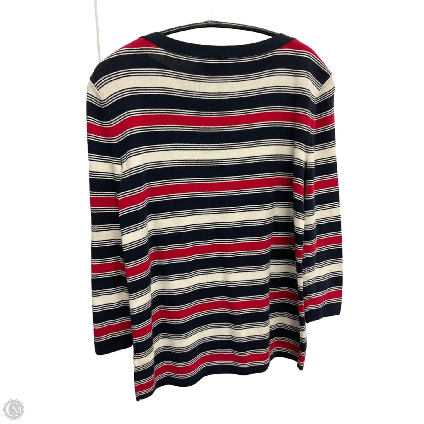 Top 3/4 Sleeve By Talbots In Striped Pattern, Size: S