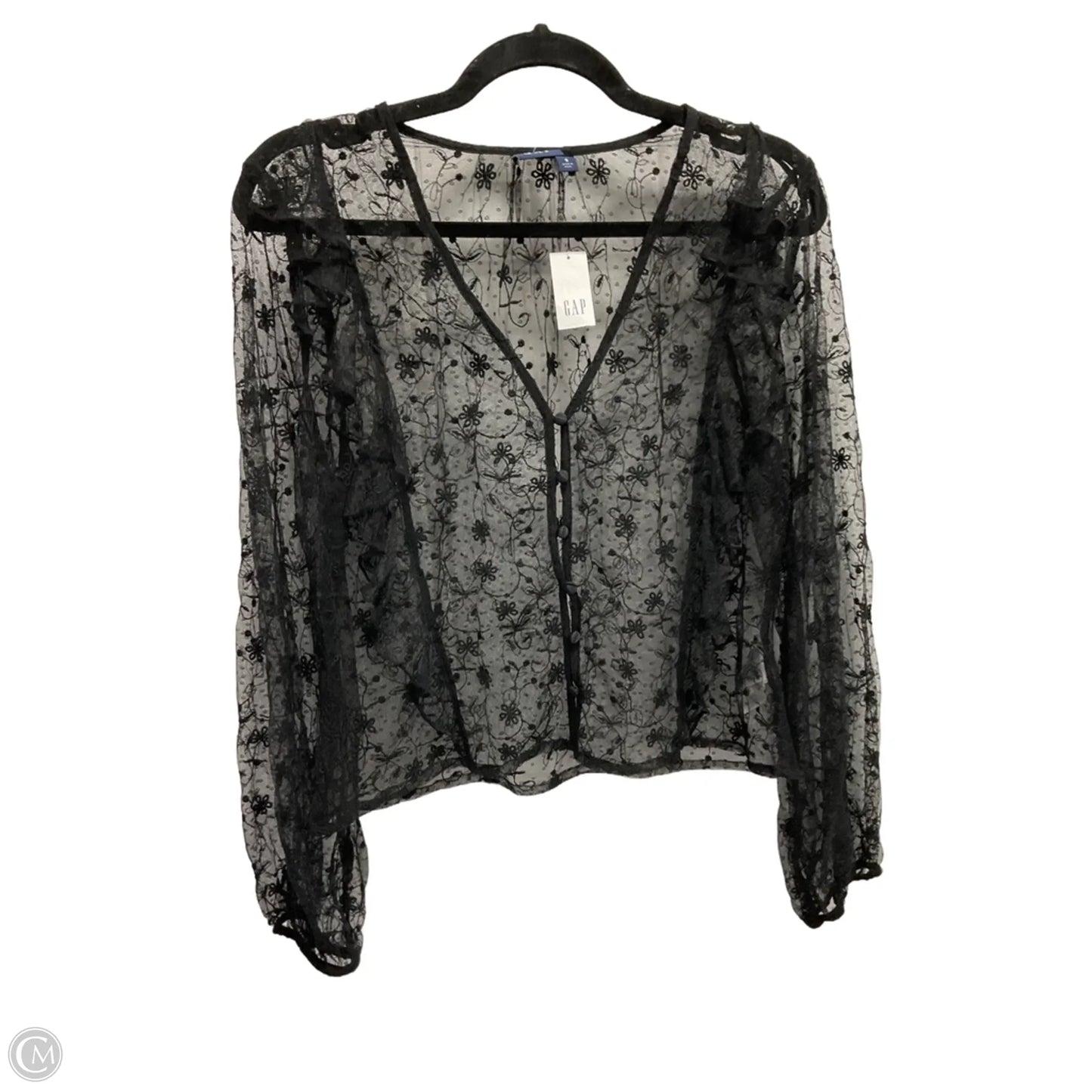 Top Long Sleeve By Gap In Black, Size: S