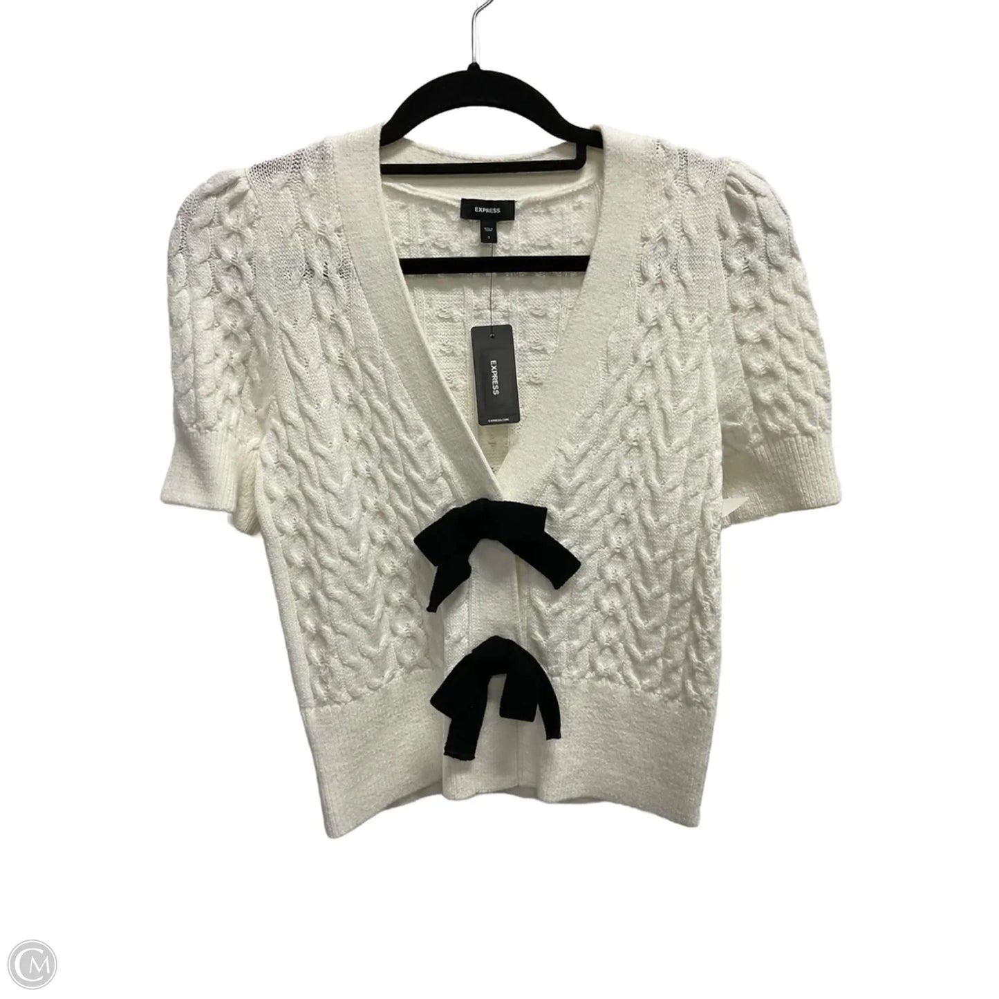 Sweater Short Sleeve By Express In White, Size: S