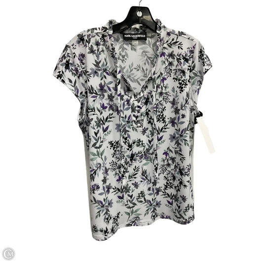 Top Sleeveless Designer By Karl Lagerfeld In Floral Print, Size: L