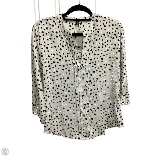 Blouse 3/4 Sleeve By Ann Taylor In Polkadot Pattern, Size: Xs
