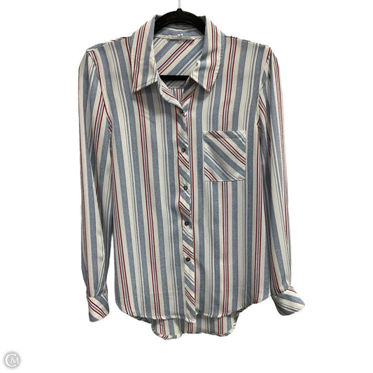 Blouse Long Sleeve By Olivaceous In Striped Pattern, Size: S