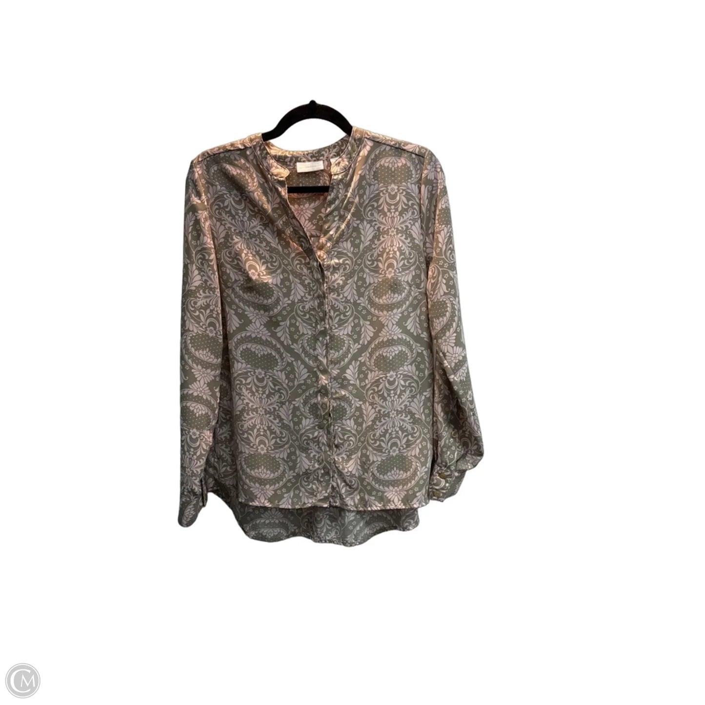 Blouse Long Sleeve By New York And Co In Paisley Print, Size: S