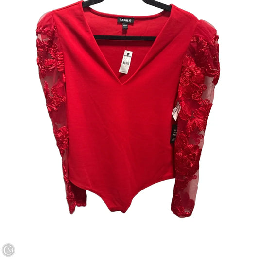 Bodysuit By Express In Red, Size: L