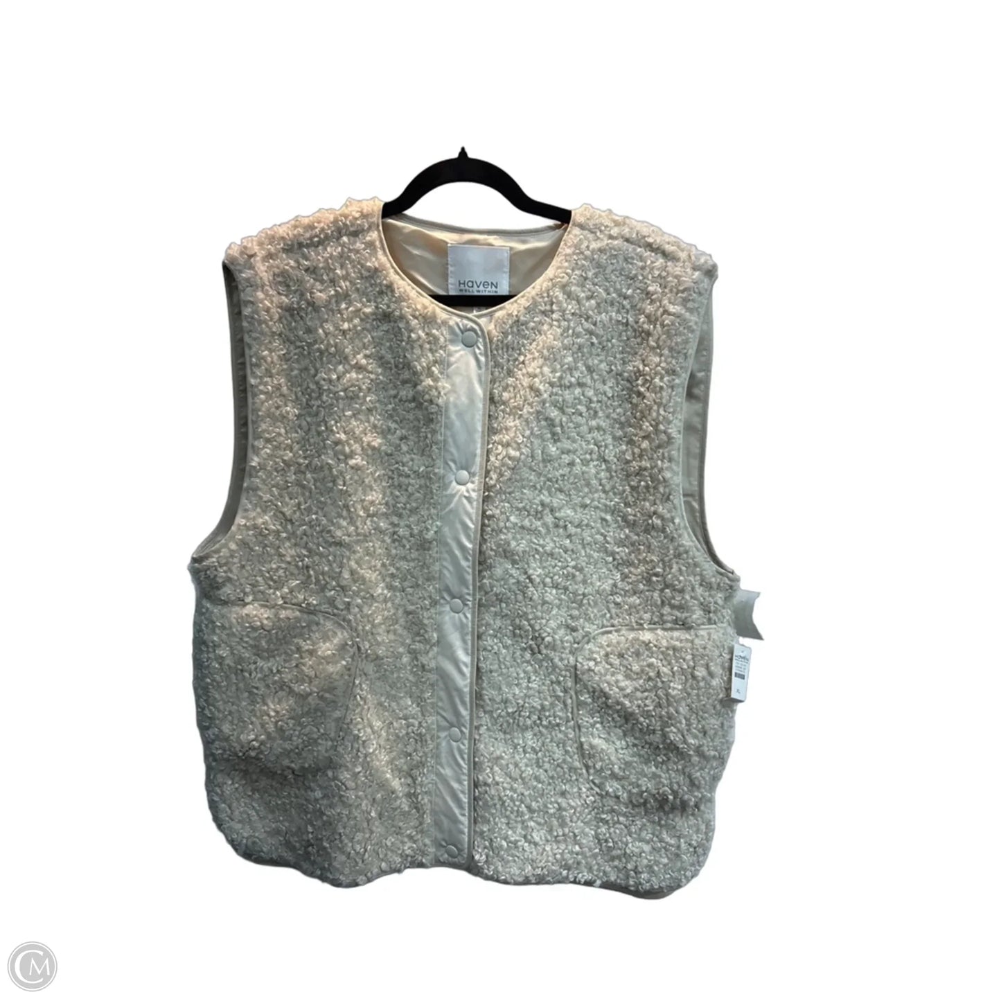 Vest Faux Fur & Sherpa By Haven In Cream, Size: Xl