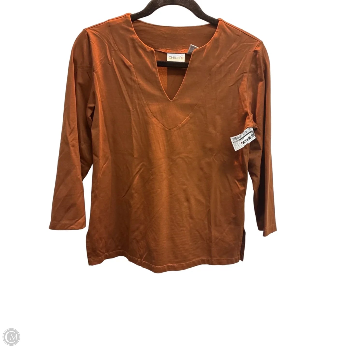 Top 3/4 Sleeve By Chicos In Brown, Size: S