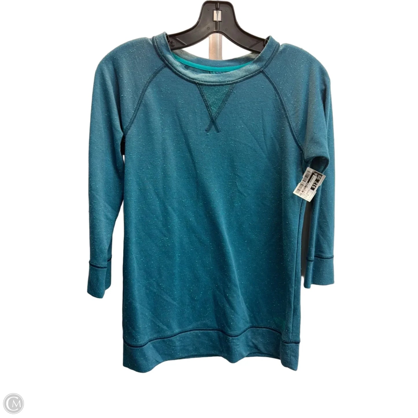 Athletic Top Long Sleeve Crewneck By The North Face In Teal, Size: S