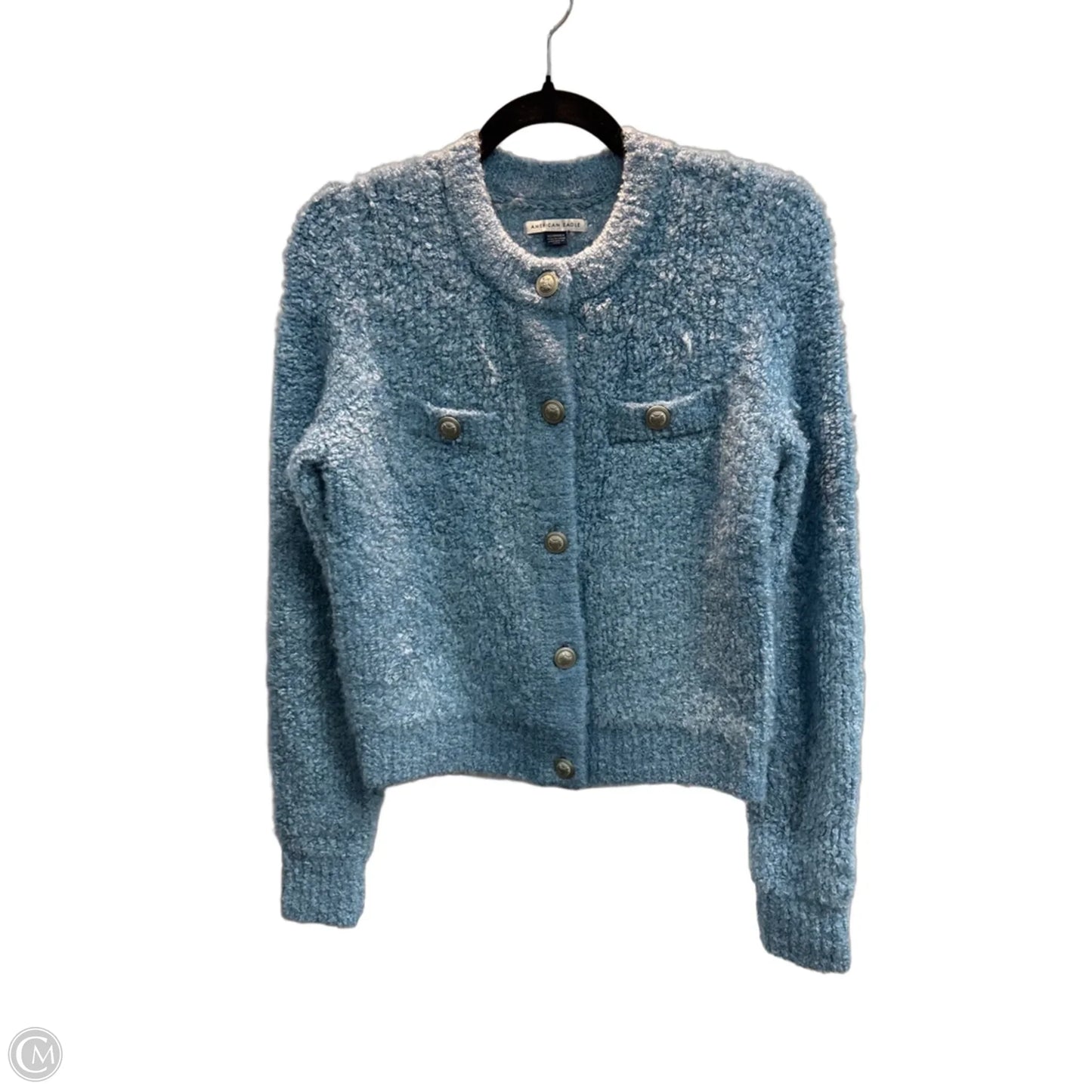 Sweater Cardigan By American Eagle In Blue, Size: Xs