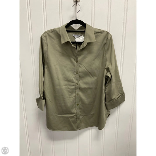 Blouse 3/4 Sleeve By Chicos In Green, Size: L