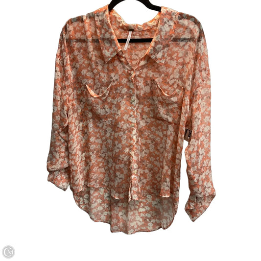 Blouse Long Sleeve By Free People In Floral Print, Size: S