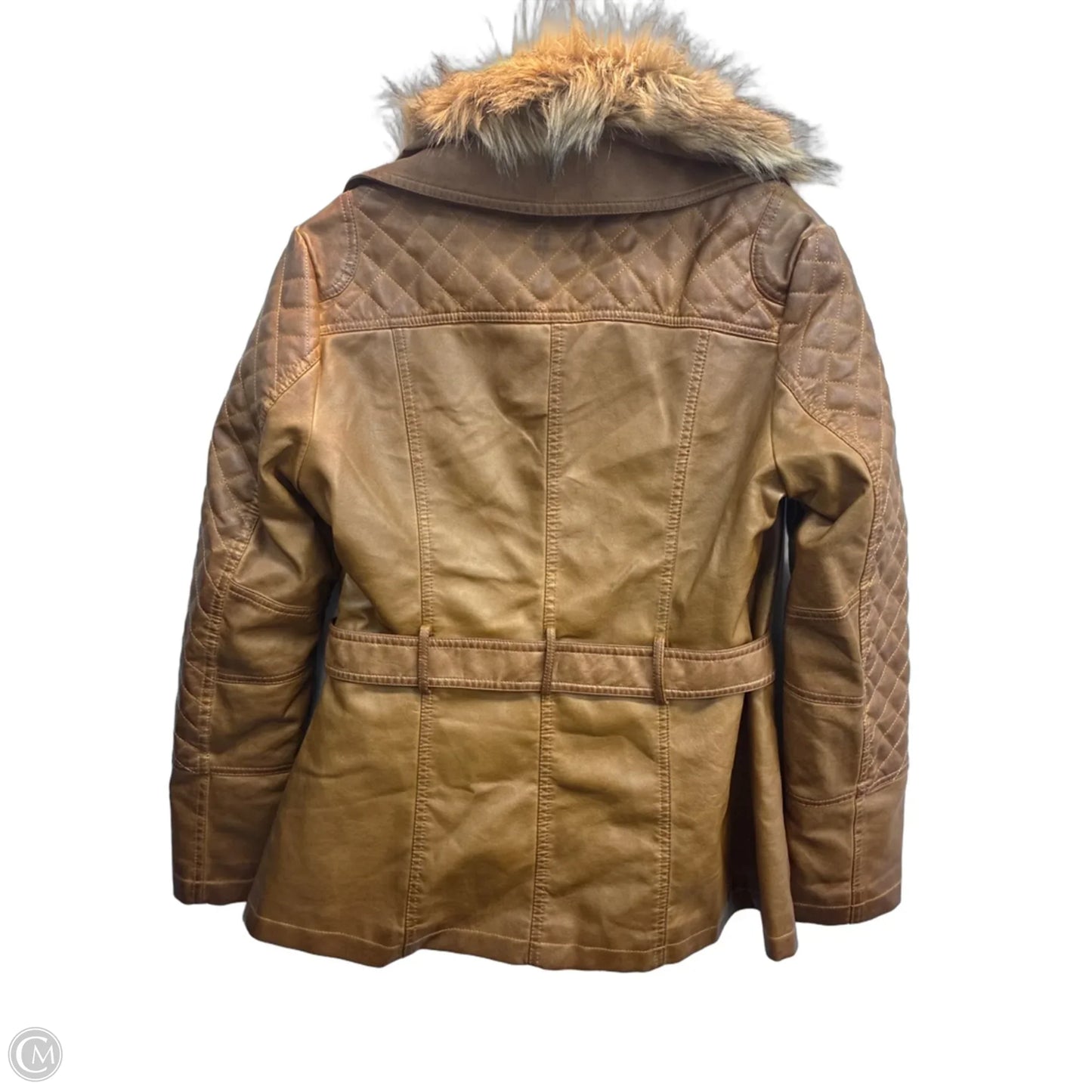 Jacket Faux Fur & Sherpa By Cmc In Brown, Size: M