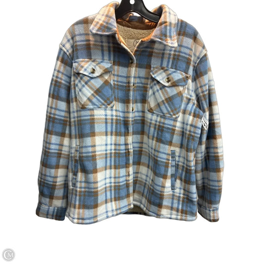 Jacket Shirt By Sage In Plaid Pattern, Size: M