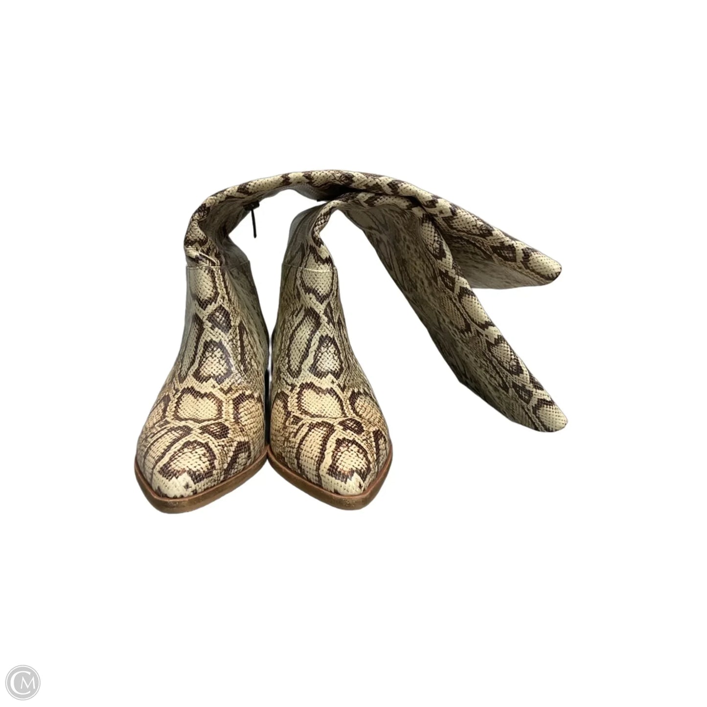 Boots Knee Heels By Vince Camuto In Snakeskin Print, Size: 9