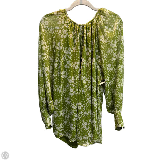 Blouse Long Sleeve By Lc Lauren Conrad In Green, Size: Xxl