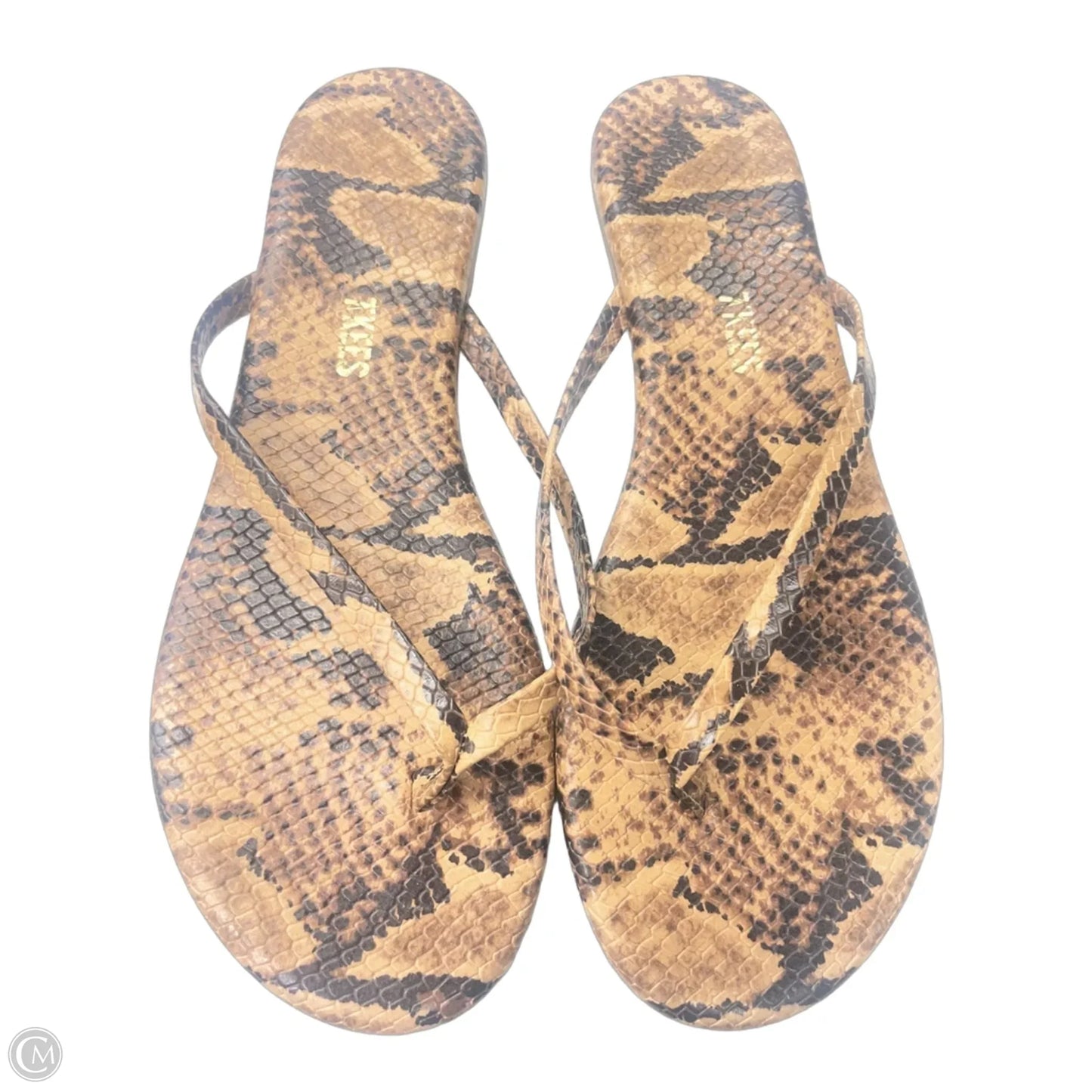 Sandals Flip Flops By Clothes Mentor In Snakeskin Print, Size: 9