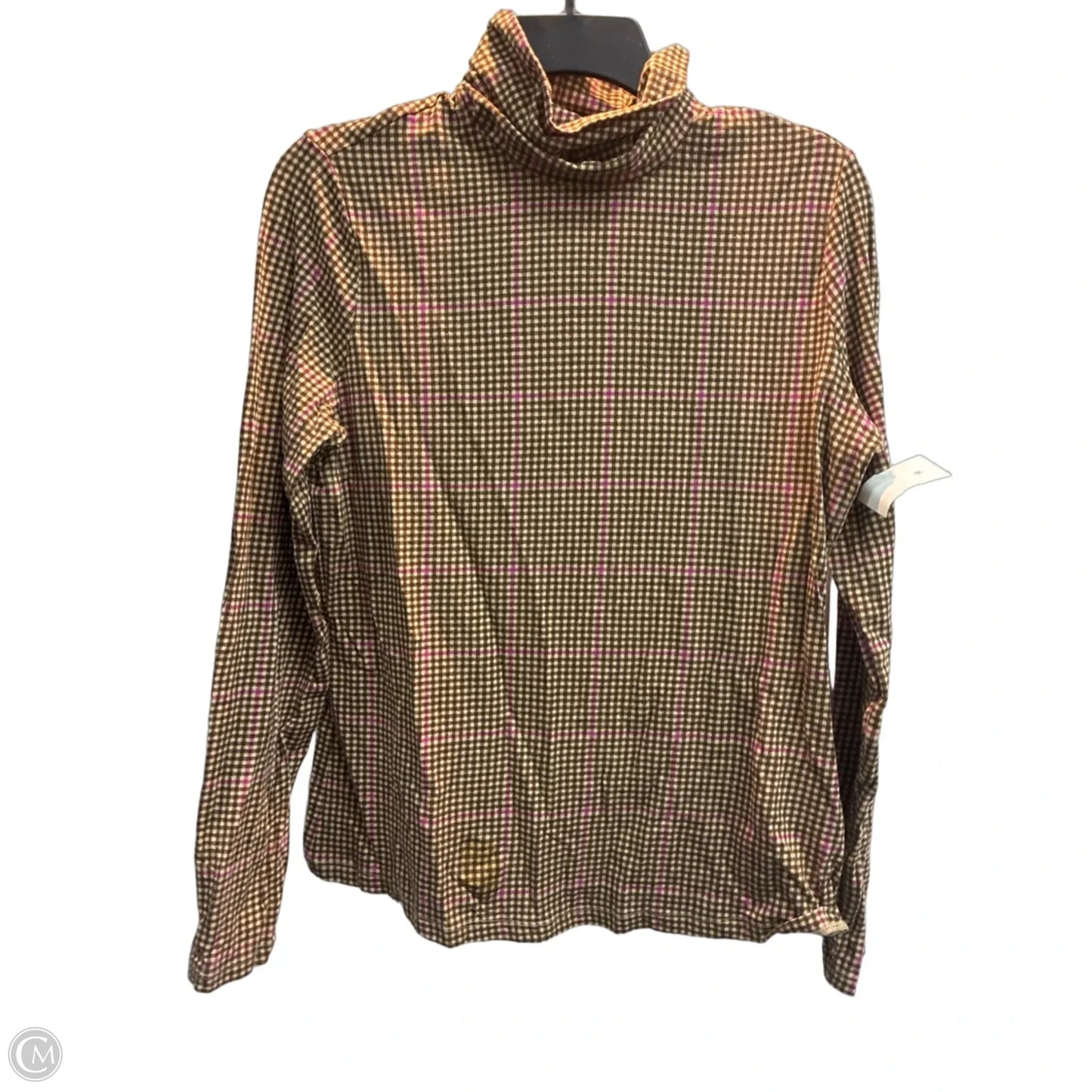 Top Long Sleeve Basic By Lands End In Brown, Size: M