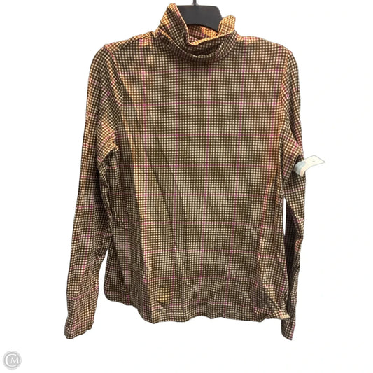 Top Long Sleeve Basic By Lands End In Brown, Size: M
