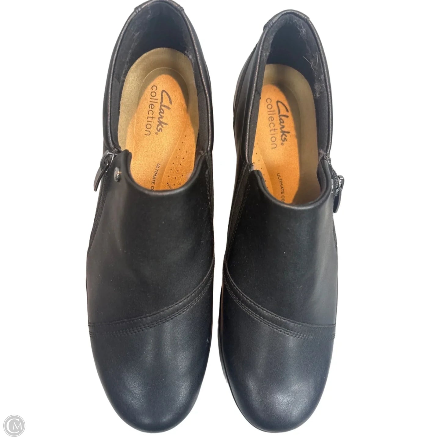 Boots Ankle Heels By Clarks In Black, Size: 11