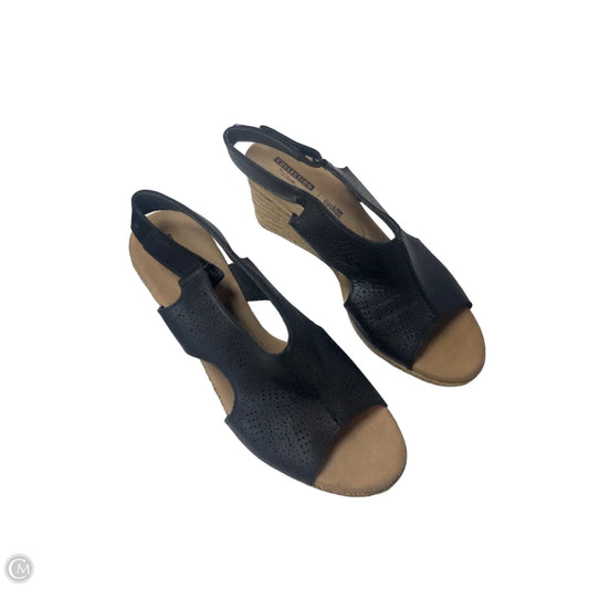Sandals Heels Wedge By Clarks In Black, Size: 10