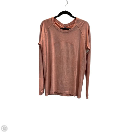 Athletic Top Long Sleeve Crewneck By Lululemon In Orange, Size: Xl