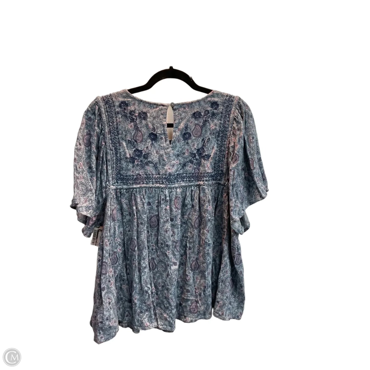 Top Short Sleeve By Lucky Brand In Blue, Size: L