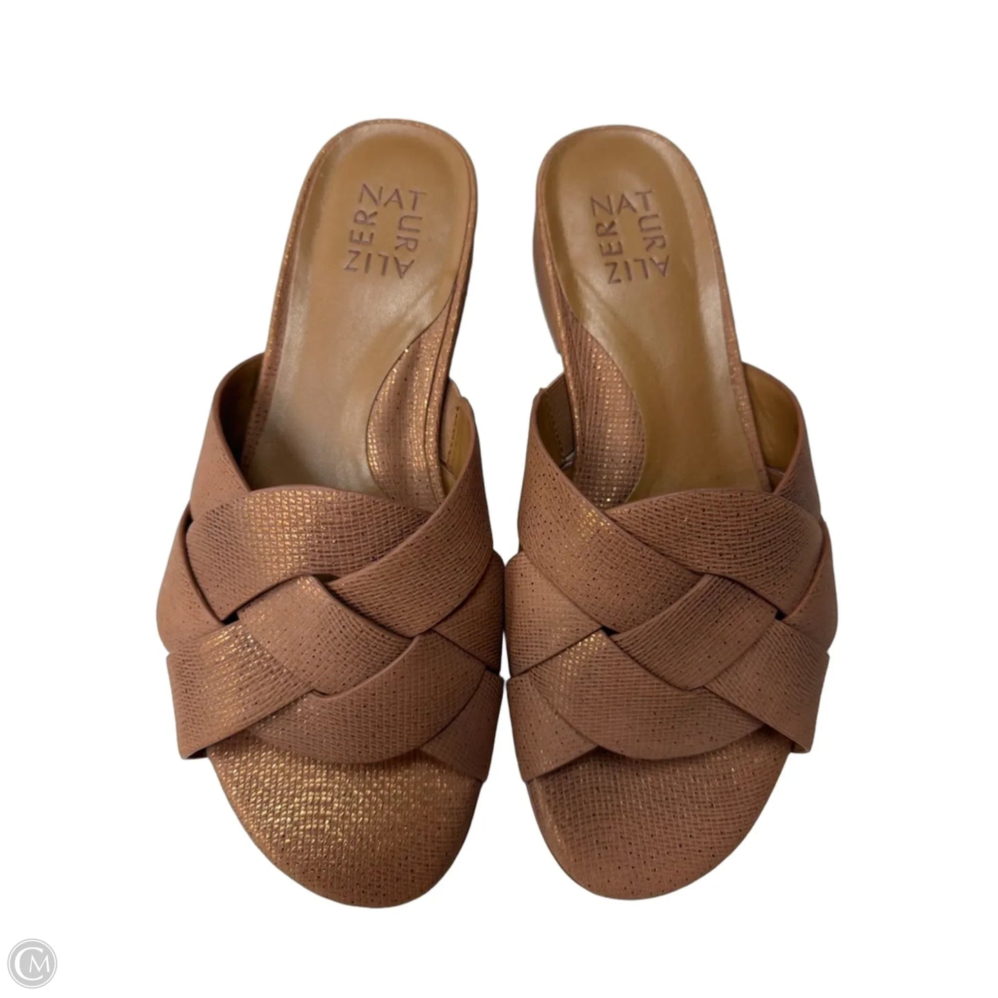 Sandals Heels Block By Naturalizer In Bronze, Size: 8.5