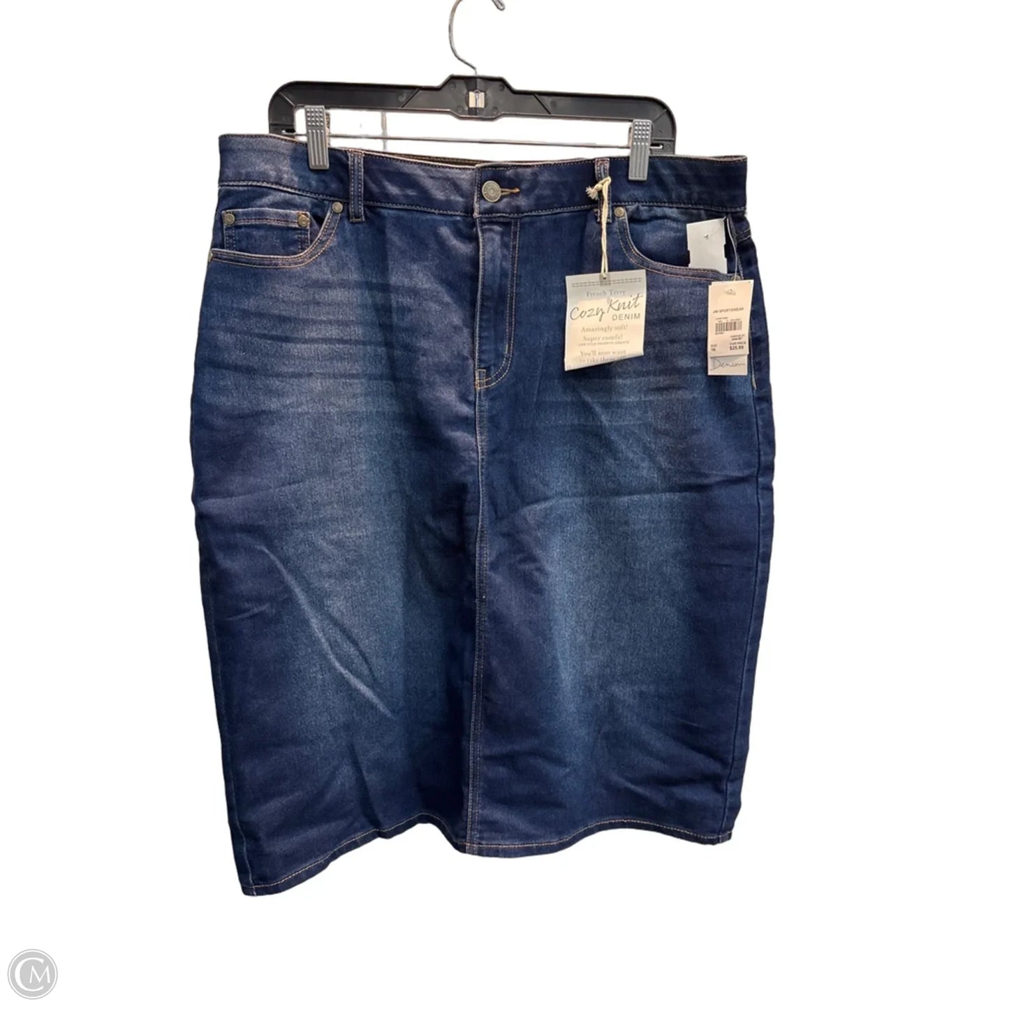 Skirt Midi By Cato In Blue Denim, Size: 16
