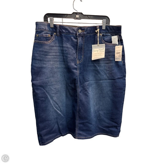 Skirt Midi By Cato In Blue Denim, Size: 16