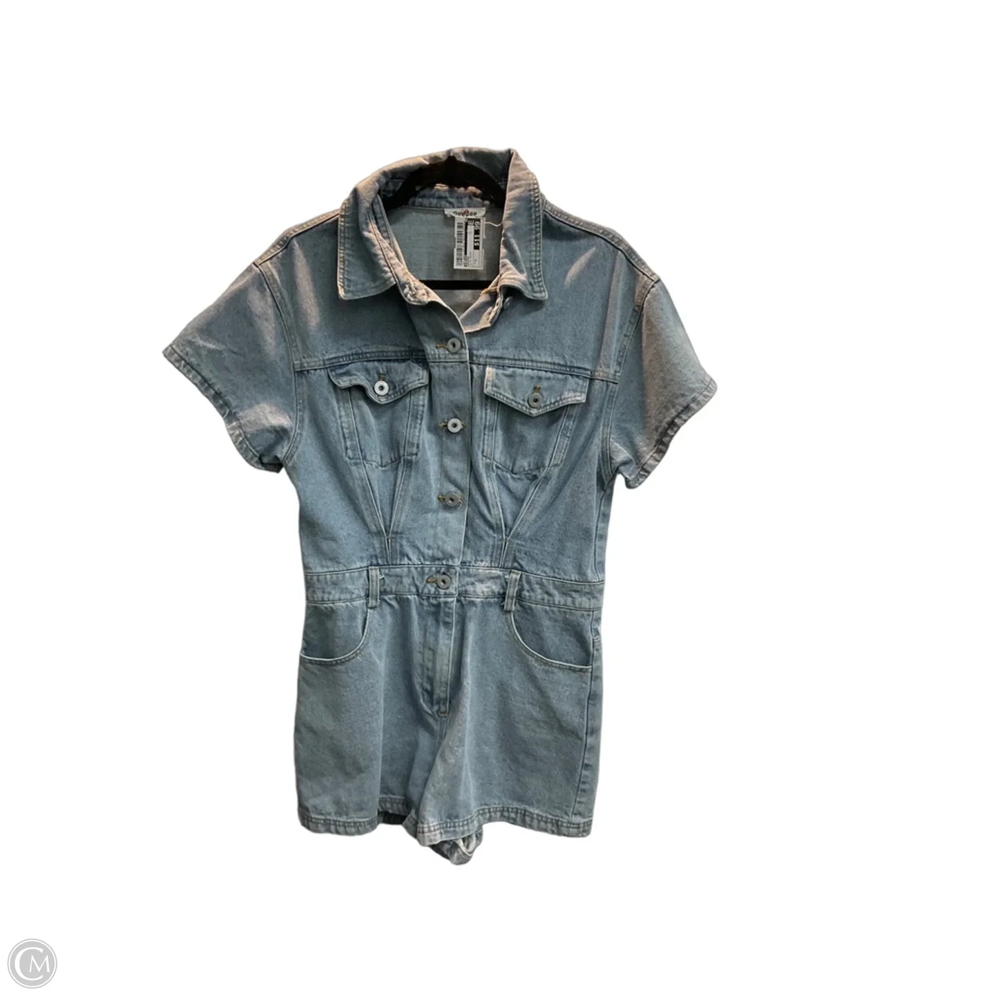 Romper By Geegee In Blue Denim, Size: S