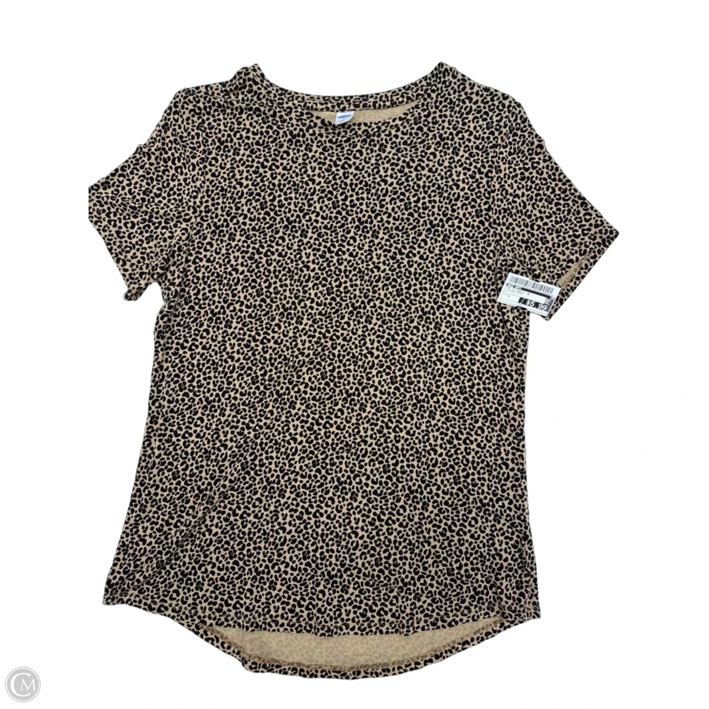 Top Short Sleeve Basic By Old Navy In Leopard Print, Size: S