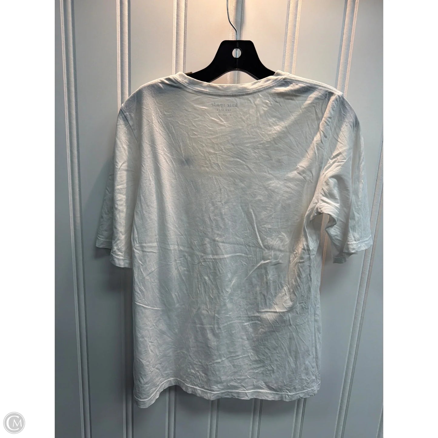Top Short Sleeve Designer By Kate Spade In White, Size: M