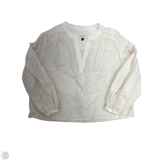 Blouse Long Sleeve By Universal Thread In Cream, Size: M