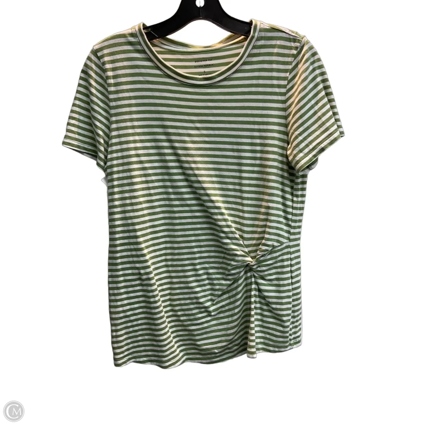 Top Short Sleeve By Banana Republic In Striped Pattern, Size: S