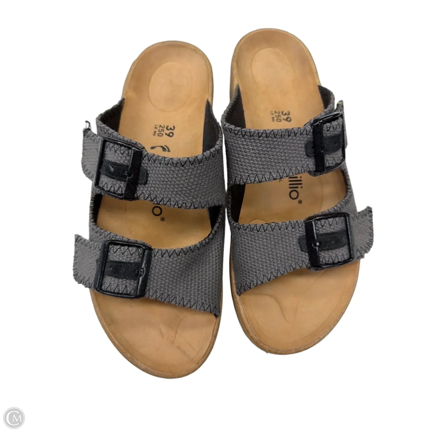 Sandals Heels Platform By Birkenstock In Grey, Size: 8