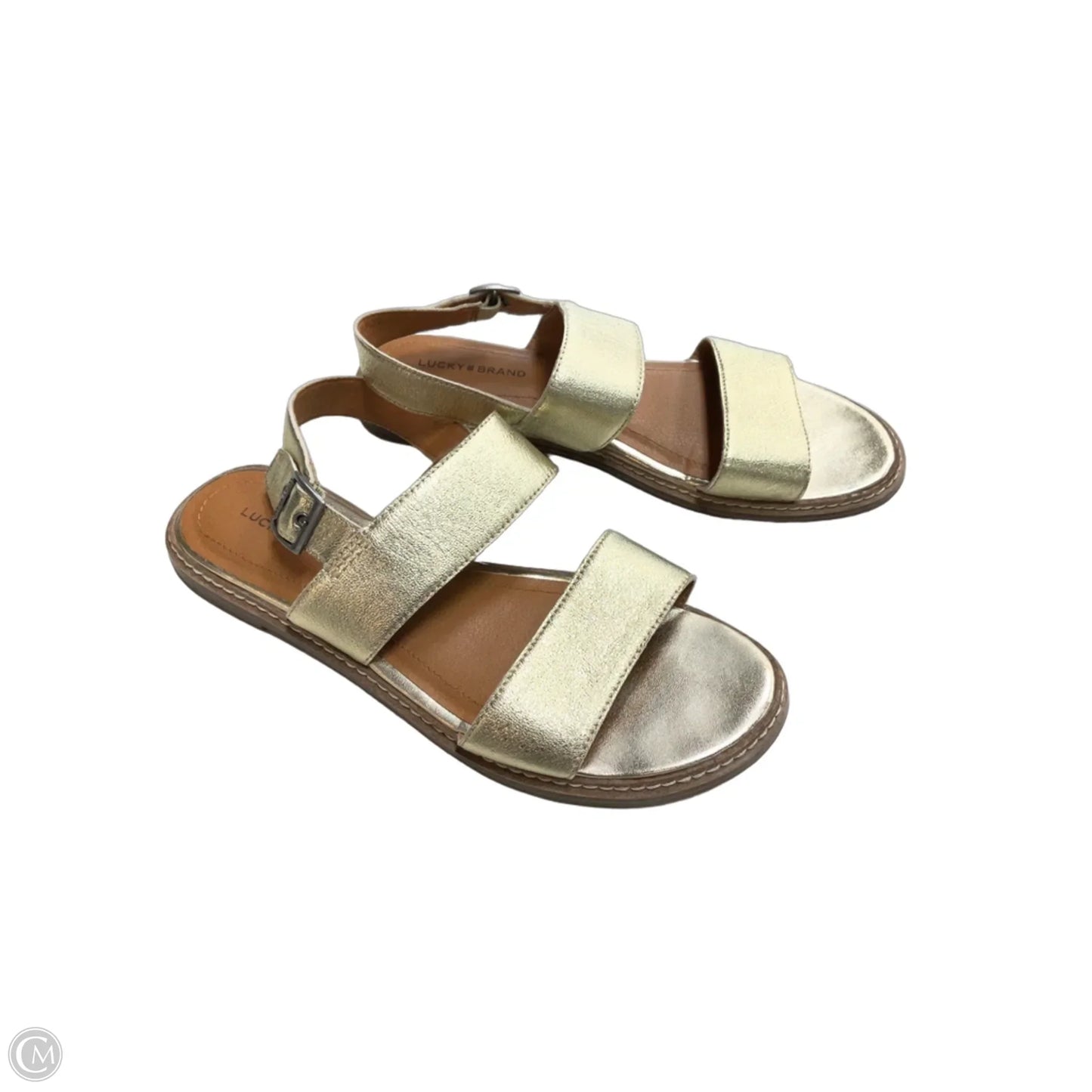 Sandals Flats By Lucky Brand In Gold, Size: 8.5