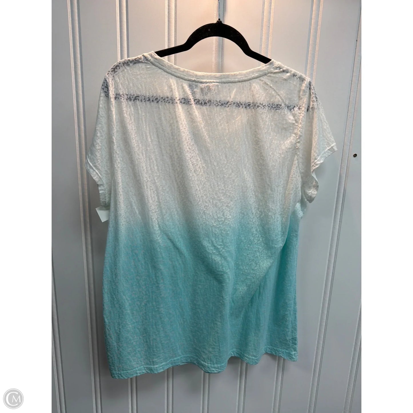 Top Short Sleeve Basic By Chicos In Ombre Print, Size: Xl