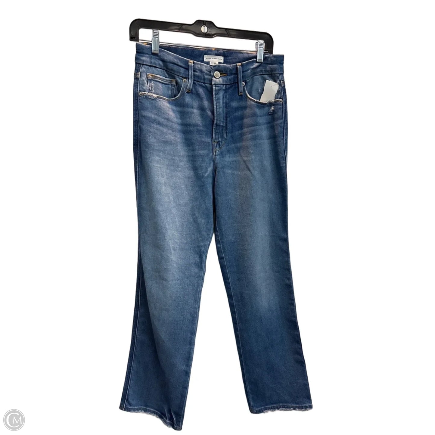 Jeans Straight By Good American In Blue Denim, Size: 6