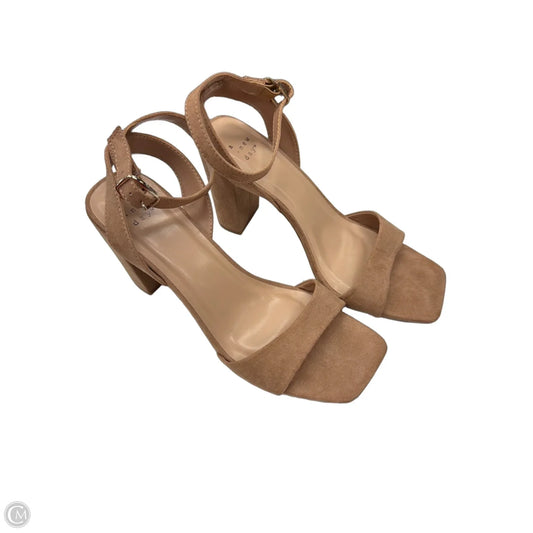 Sandals Heels Block By A New Day In Tan, Size: 10