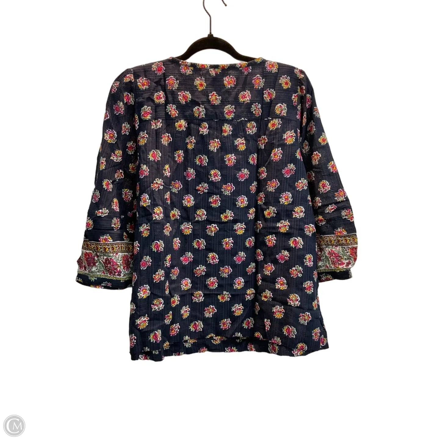 Blouse Short Sleeve By Loft In Floral Print, Size: Lp