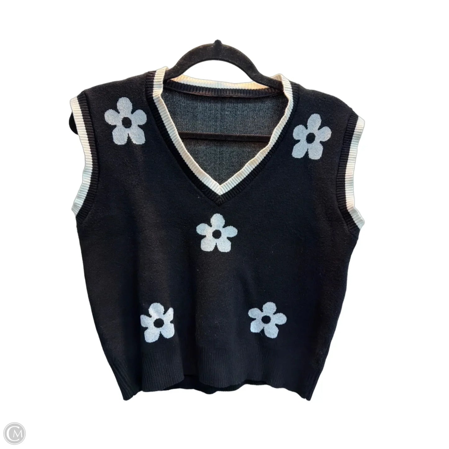 Vest Sweater By Clothes Mentor In Floral Print, Size: M