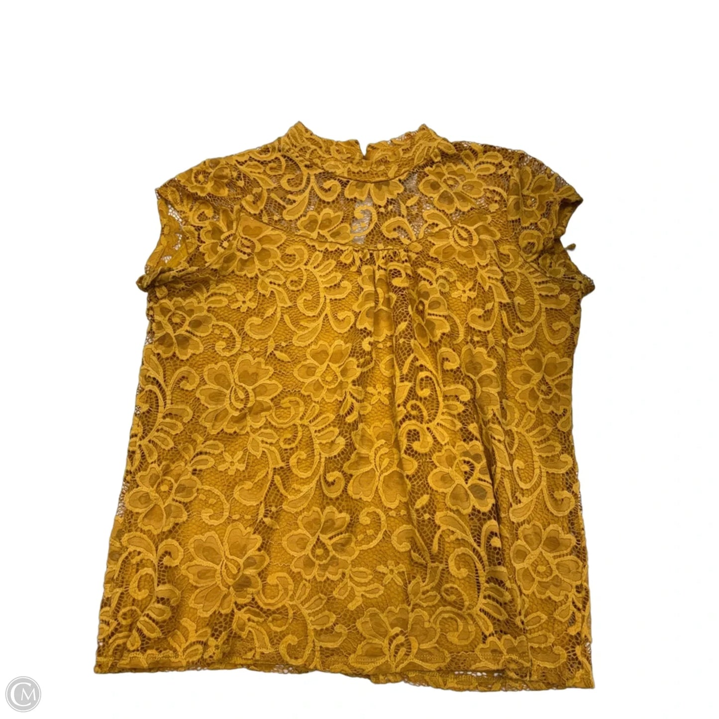 Top Short Sleeve By Onyx In Gold, Size: M