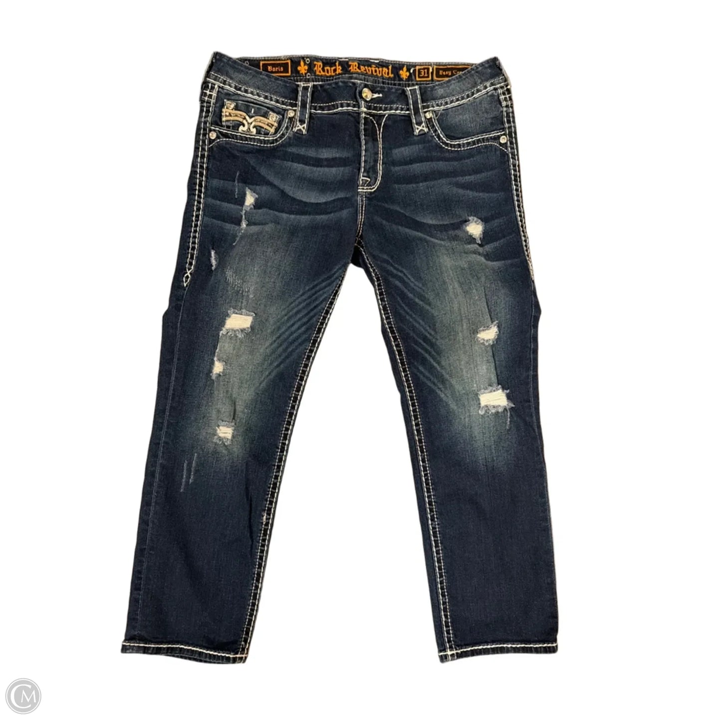 Capris By Rock Revival In Blue Denim, Size: 12