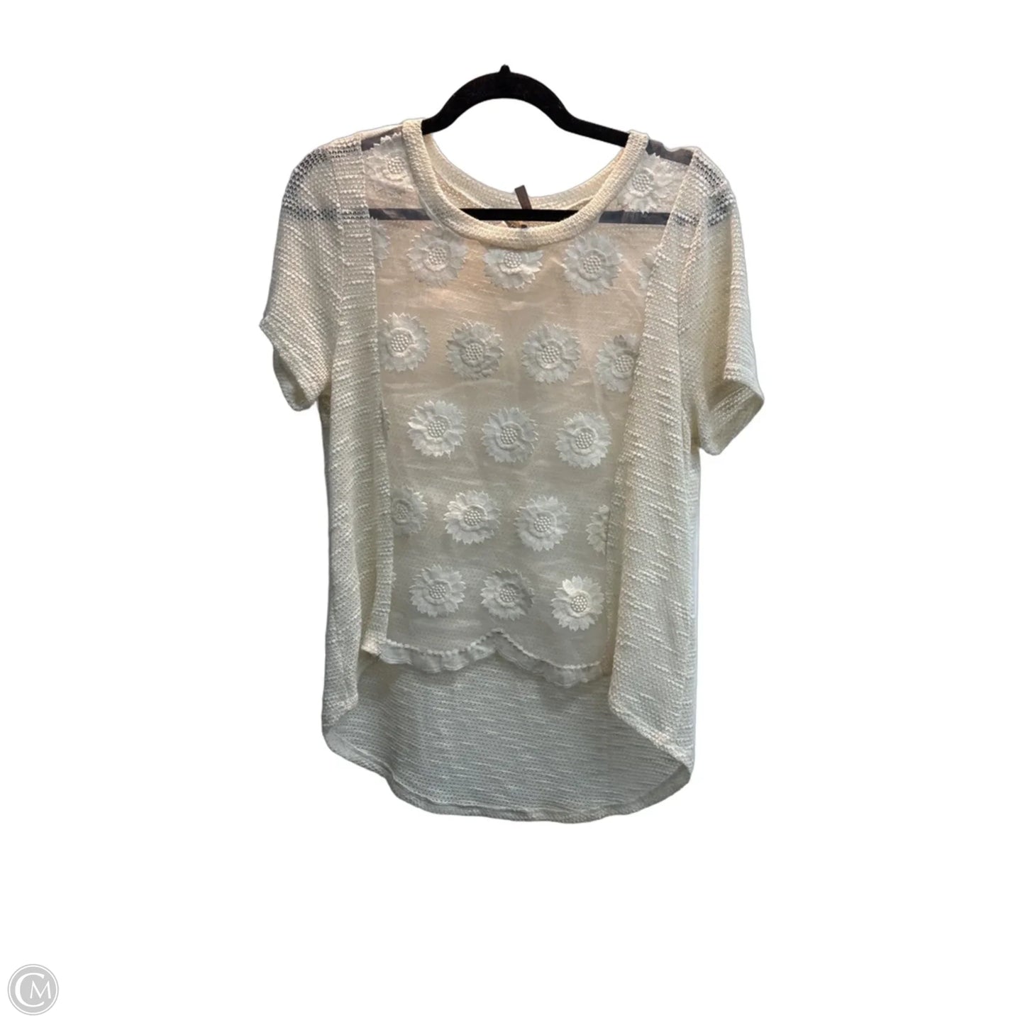 Top Short Sleeve By Paper Crane In Cream, Size: L